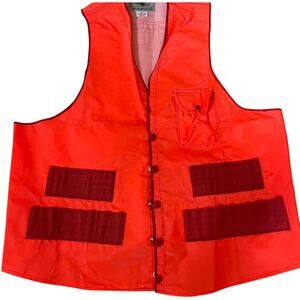 Vintage Black Sheep Hunting Clothing Blaze Orange Safety Vest Large Japan